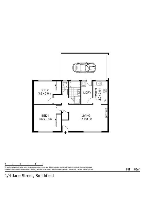 Floorplan of Homely unit listing, 1/4 Jane Street, Smithfield SA 5114