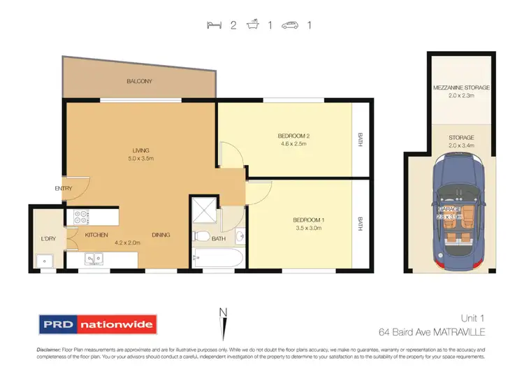 Floorplan of Homely unit listing, 1/64 Baird Avenue, Matraville NSW 2036