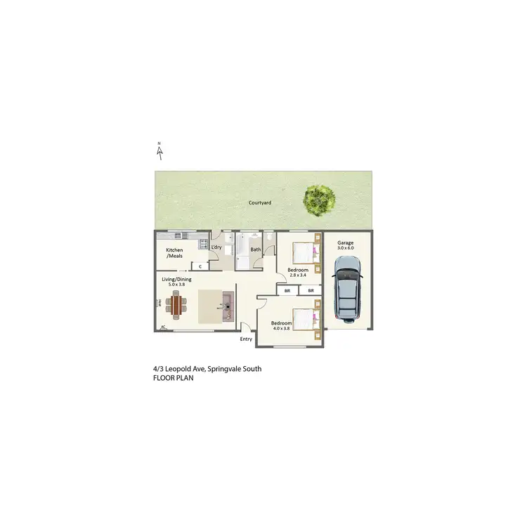 Floorplan of Homely unit listing, 4/3 Leopold Avenue, Springvale South VIC 3172
