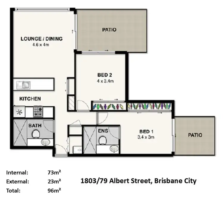 Floorplan of Homely apartment listing, 1803/79 Albert Street, Brisbane City QLD 4000