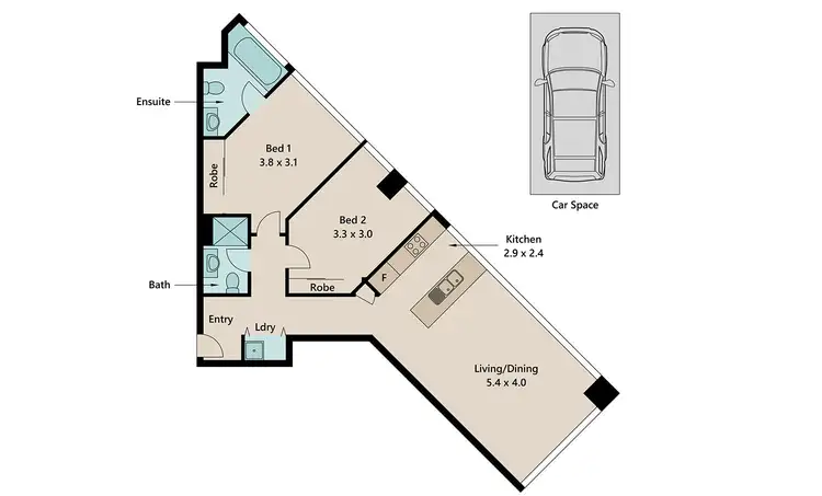 Floorplan of Homely apartment listing, 4004/501 Adelaide Street, Brisbane City QLD 4000