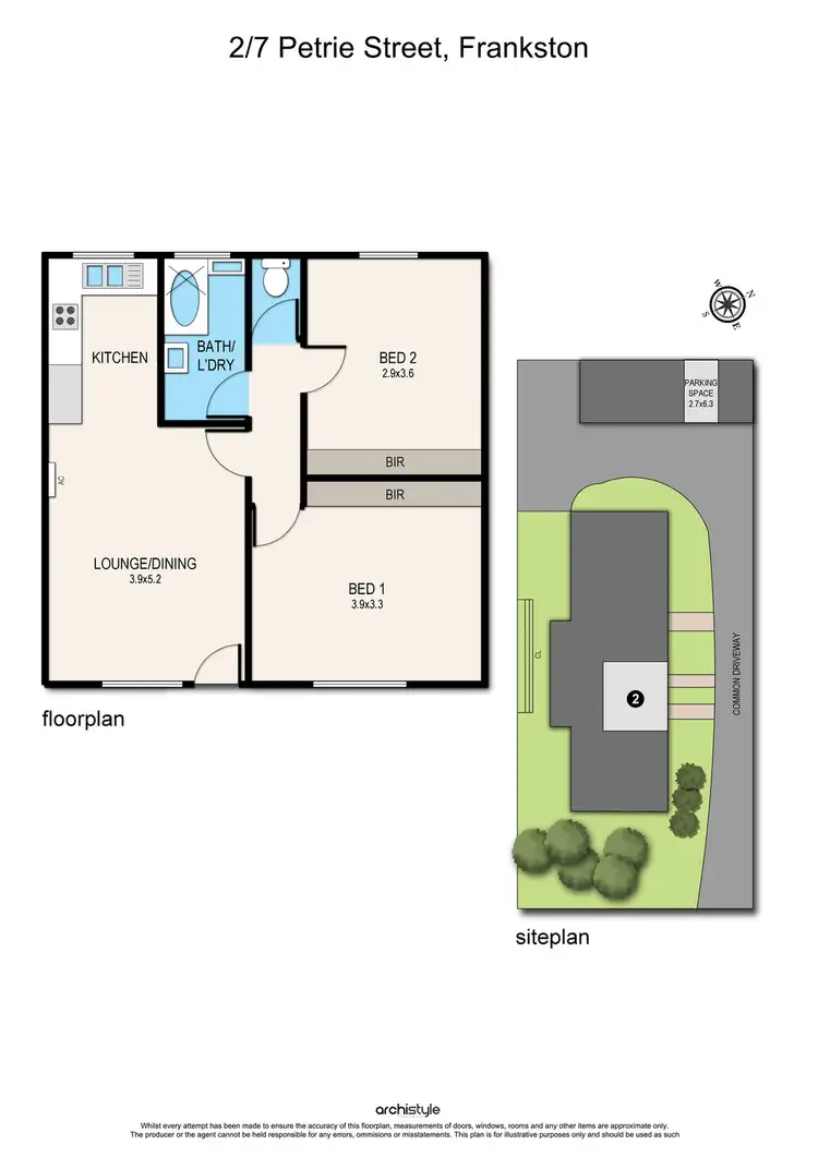 Floorplan of Homely unit listing, 2/7 Petrie Street, Frankston VIC 3199