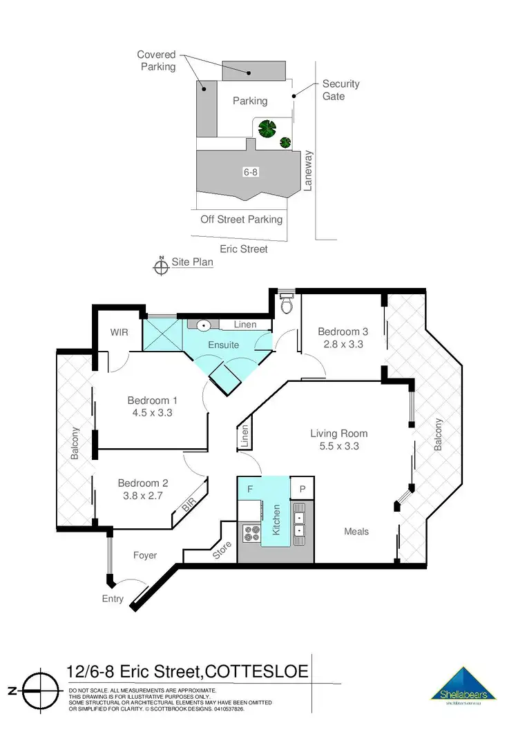 Floorplan of Homely apartment listing, 12/8 Eric Street, Cottesloe WA 6011