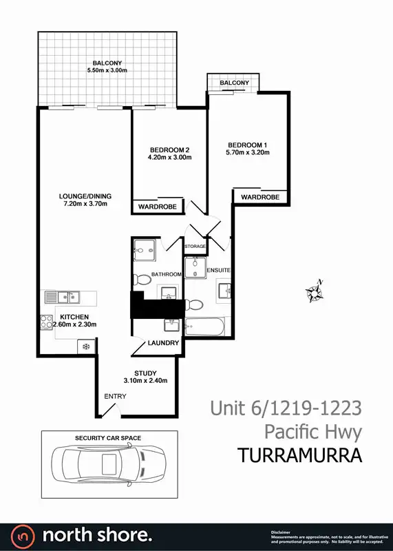 Floorplan of Homely unit listing, 6 / 1219-1223 Pacific Hwy, Turramurra NSW 2074