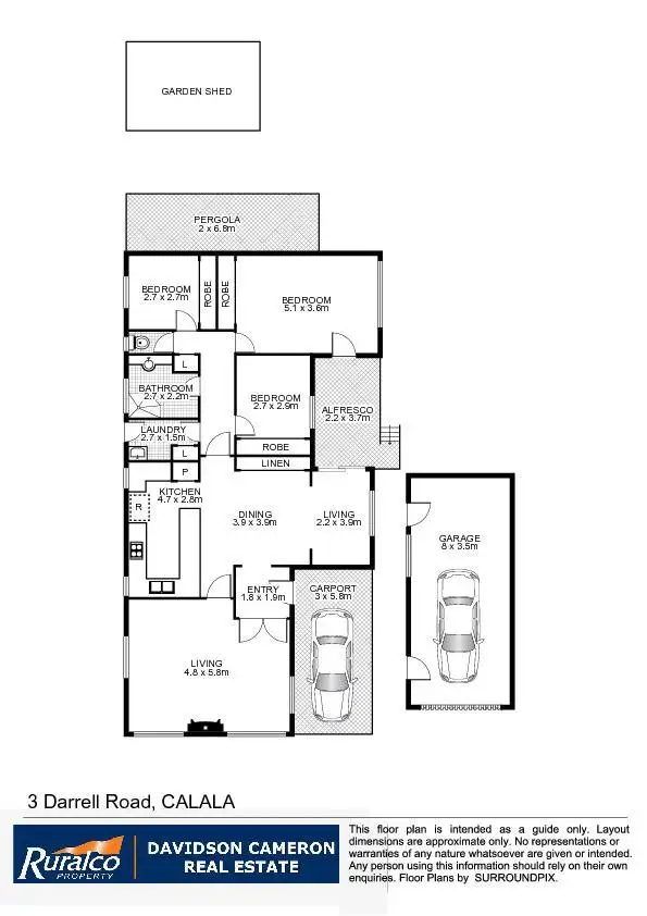 Floorplan of Homely house listing, 3 Darrell Road, Tamworth NSW 2340