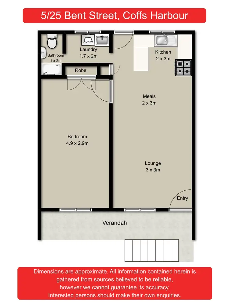 Floorplan of Homely unit listing, 5/25 Bent Street, Coffs Harbour NSW 2450