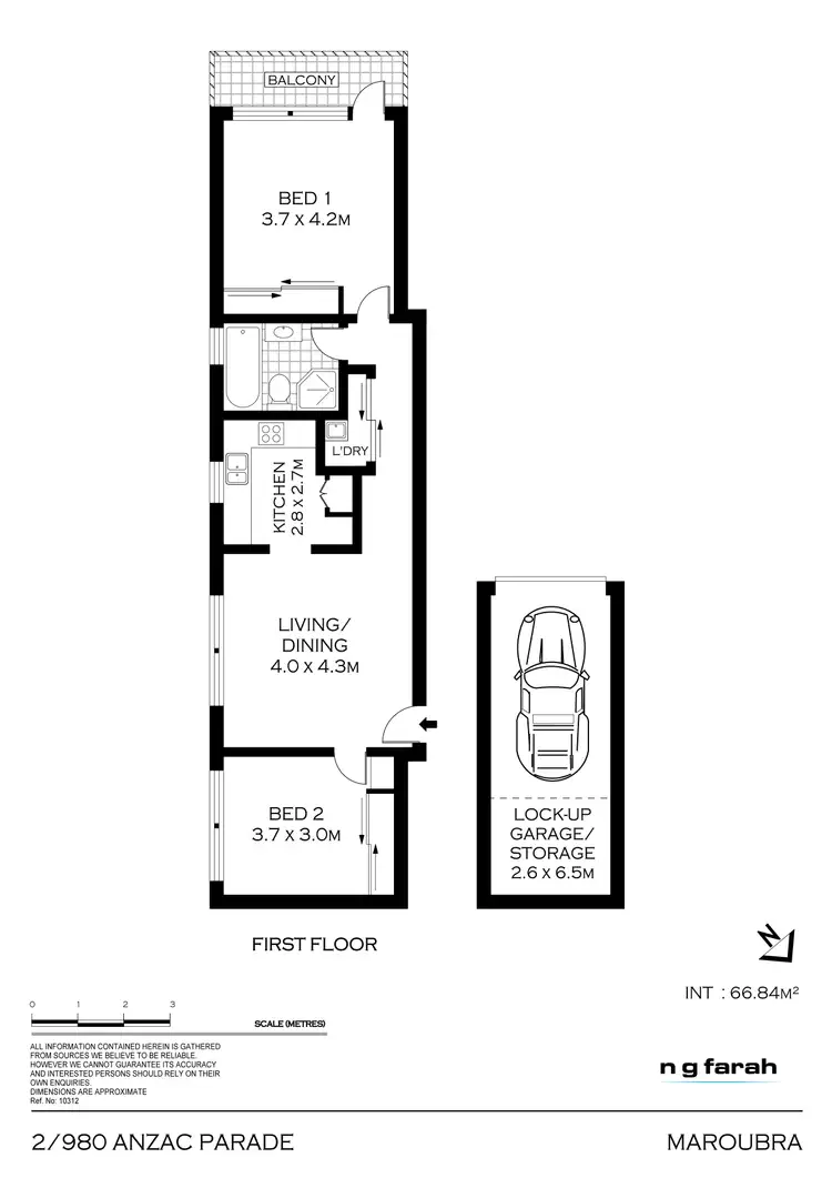 Floorplan of Homely apartment listing, 2/980 Anzac Parade, Maroubra NSW 2035
