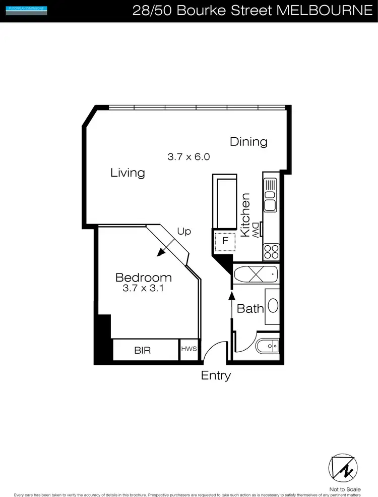 Floorplan of Homely apartment listing, 28/50 Bourke Street, Melbourne VIC 3000