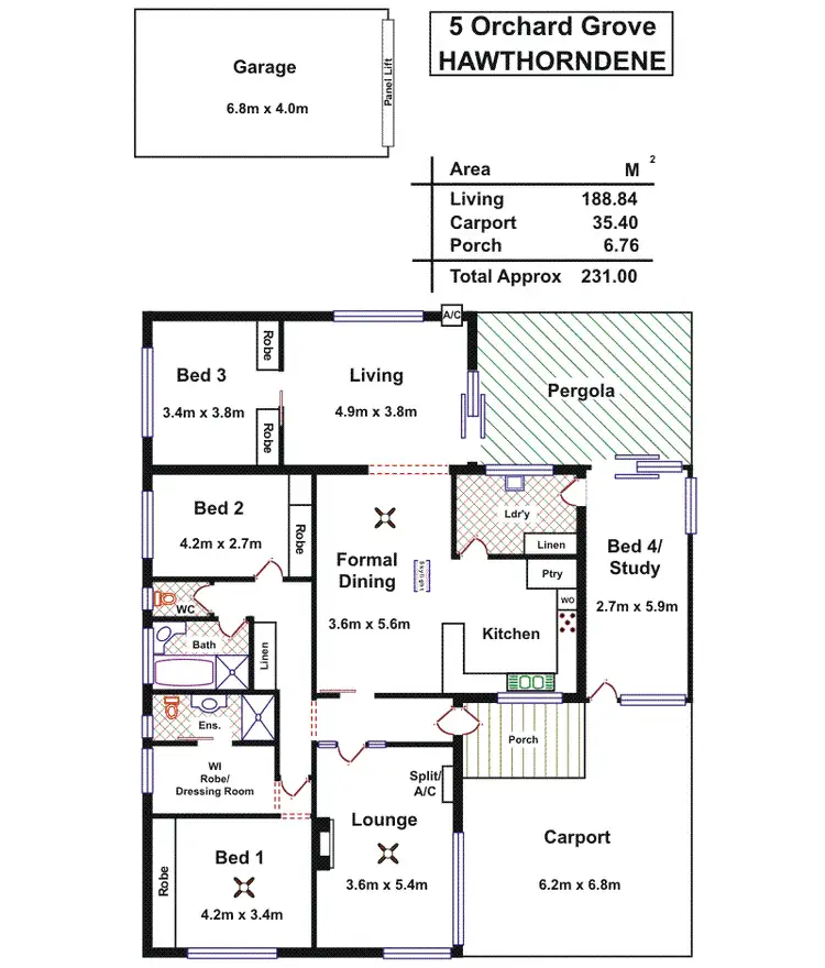 Floorplan of Homely house listing, 5 Orchard Grove, Hawthorndene SA 5051