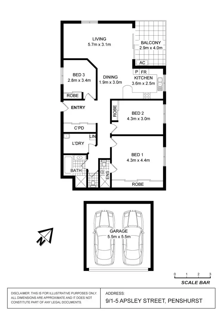 Floorplan of Homely unit listing, 9/1 Apsley Street, Penshurst NSW 2222