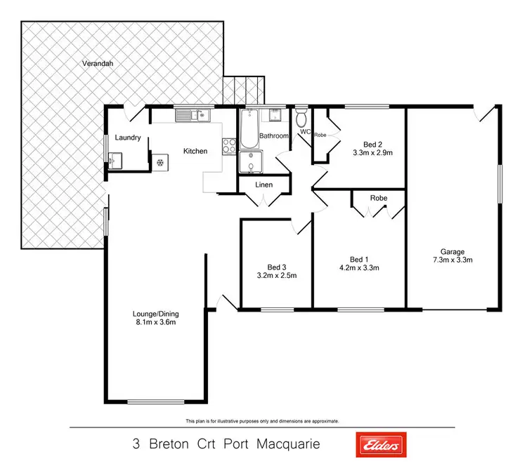 Floorplan of Homely house listing, 3 Breton Court, Port Macquarie NSW 2444