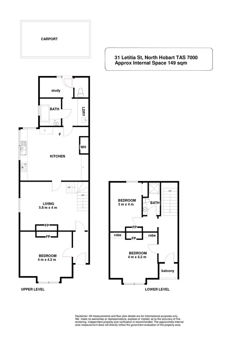 Floorplan of Homely house listing, 31 Letitia Street, North Hobart TAS 7000