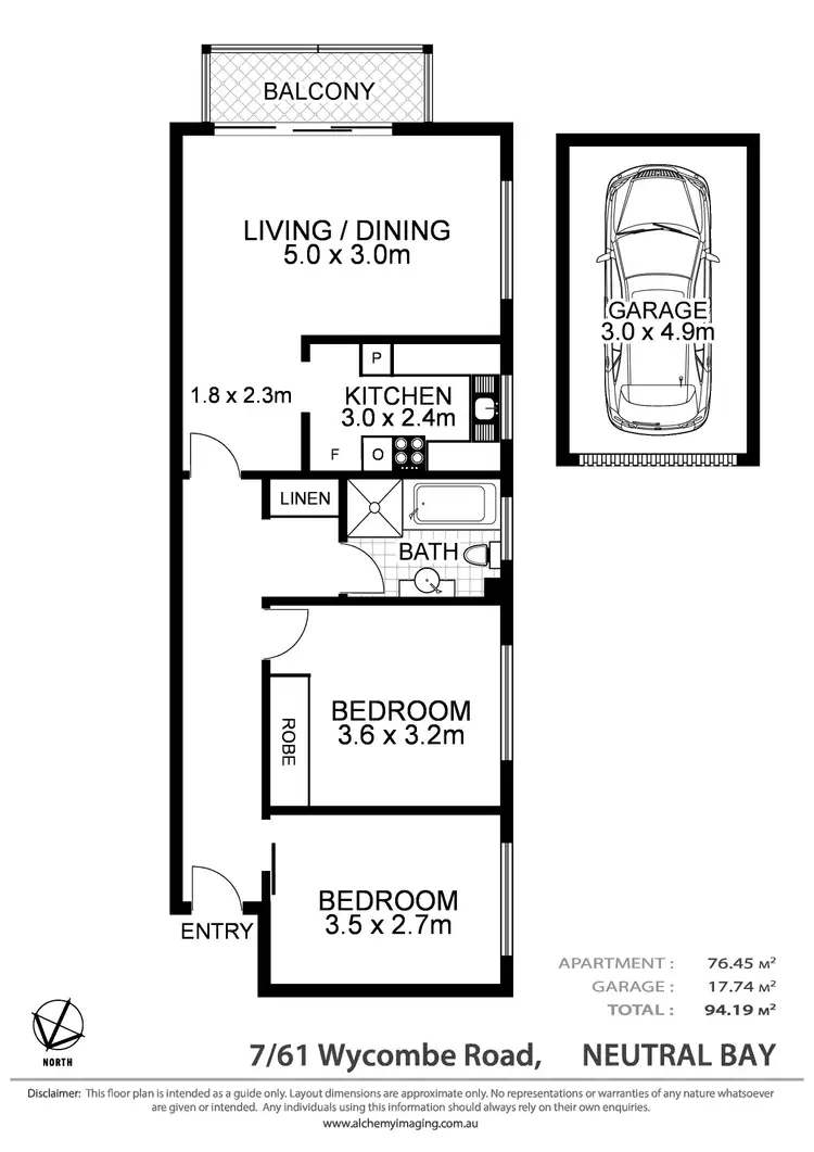 Floorplan of Homely unit listing, 7/61 Wycombe Road, Neutral Bay NSW 2089
