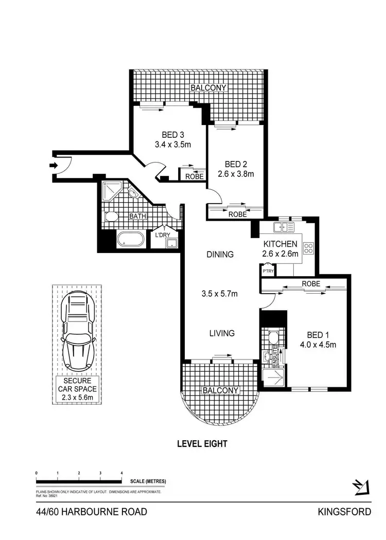 Floorplan of Homely unit listing, Apt.44 'Highpoint' 60 Harbourne Road, Kingsford NSW 2032