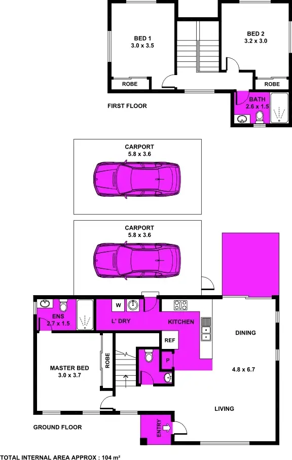 Floorplan of Homely townhouse listing, 141 Ballarat Road, Bell Park VIC 3215