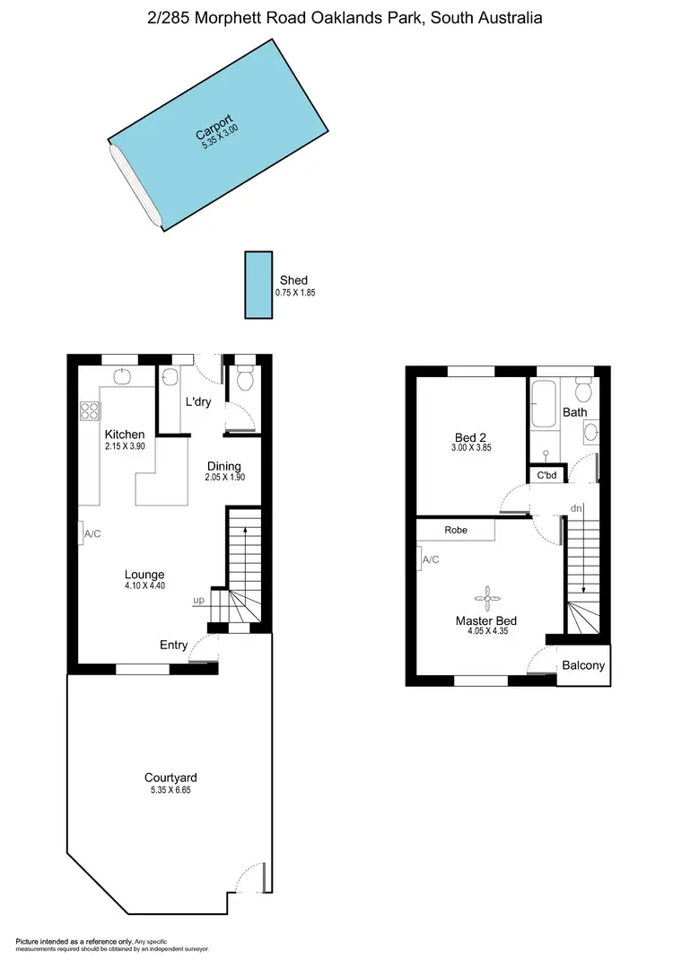Floorplan of Homely townhouse listing, 2/285 Morphett Road, Oaklands Park SA 5046