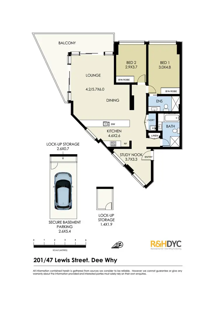 Floorplan of Homely unit listing, 201/47 Lewis Street, Dee Why NSW 2099