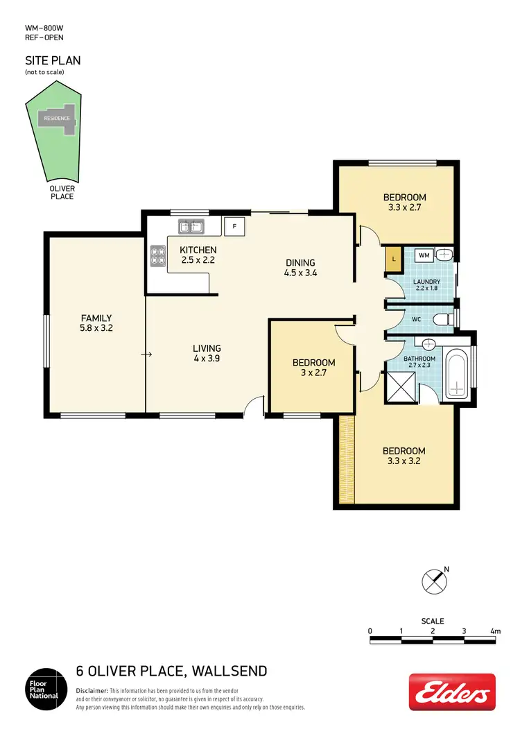 Floorplan of Homely house listing, 6 Oliver Place, Wallsend NSW 2287