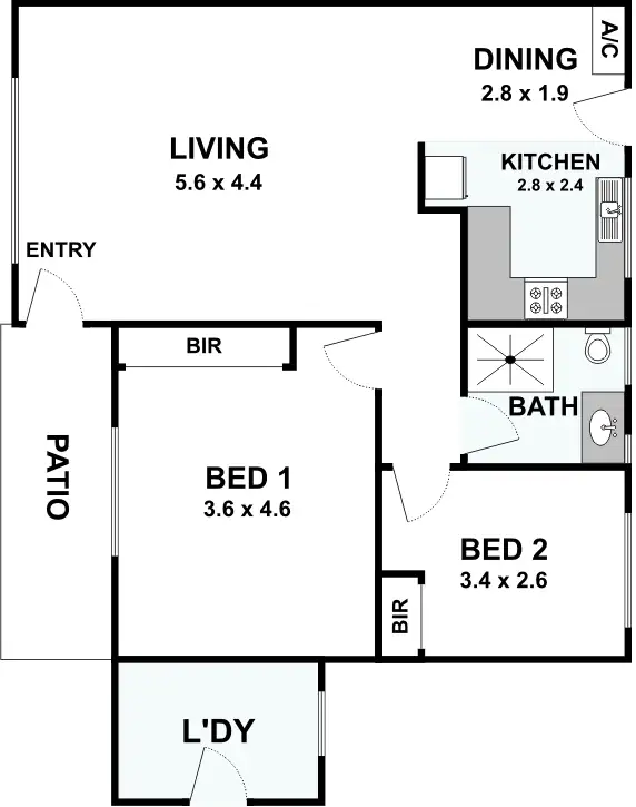 Floorplan of Homely unit listing, 4/44 Hobbs Avenue, Como WA 6152