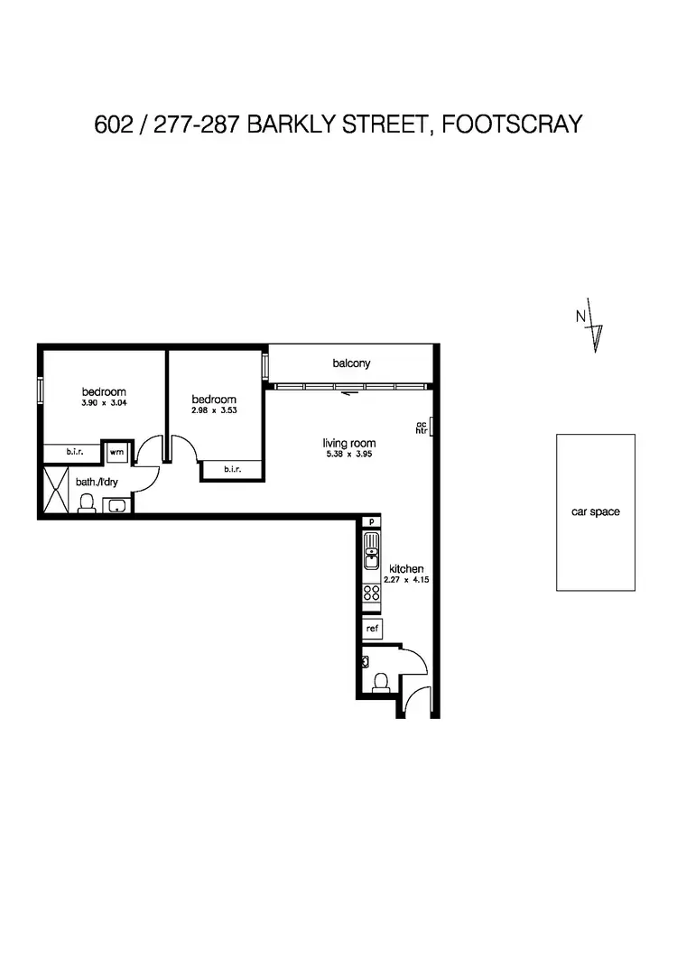 Floorplan of Homely apartment listing, 602/277 - 285 Barkly Street, Footscray VIC 3011