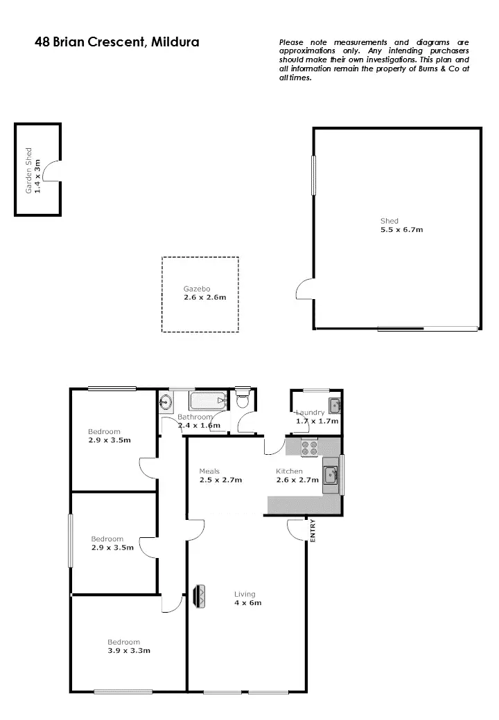 Floorplan of Homely house listing, 48 Brian Crescent, Mildura VIC 3500