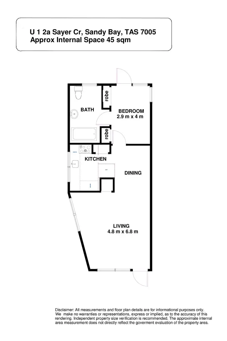 Floorplan of Homely house listing, 1/2A Sayer Crescent, Sandy Bay TAS 7005