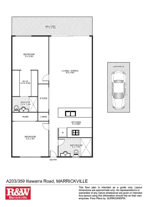 Floorplan of Homely unit listing, 203/359 Illawarra Road, Marrickville NSW 2204