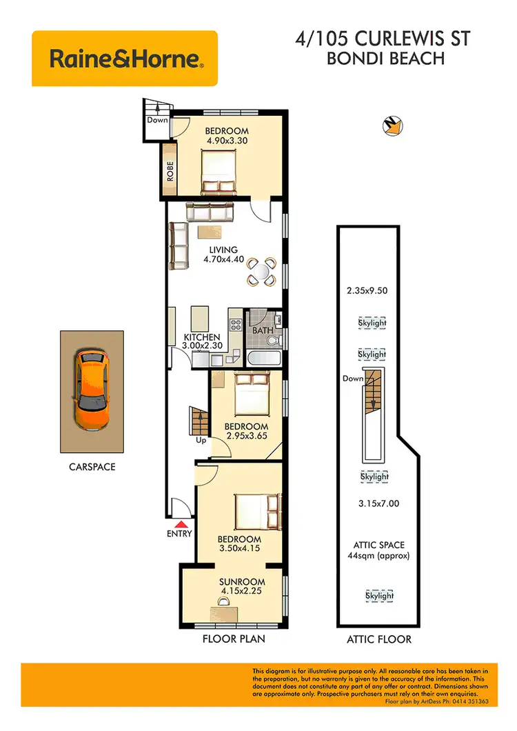 Floorplan of Homely apartment listing, 4/105 Curlewis Street, Bondi Beach NSW 2026