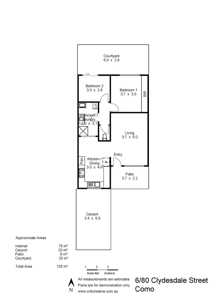 Floorplan of Homely villa listing, 6/80 Clydesdale Street, Como WA 6152