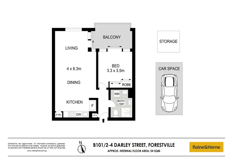 Floorplan of Homely apartment listing, B101/2-4 Darley Street, Forestville NSW 2087