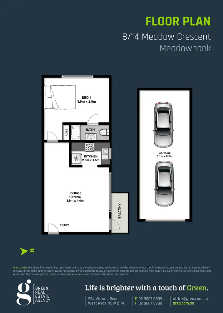 Floorplan of Homely apartment listing, 8/14 Meadow Crescent, Meadowbank NSW 2114