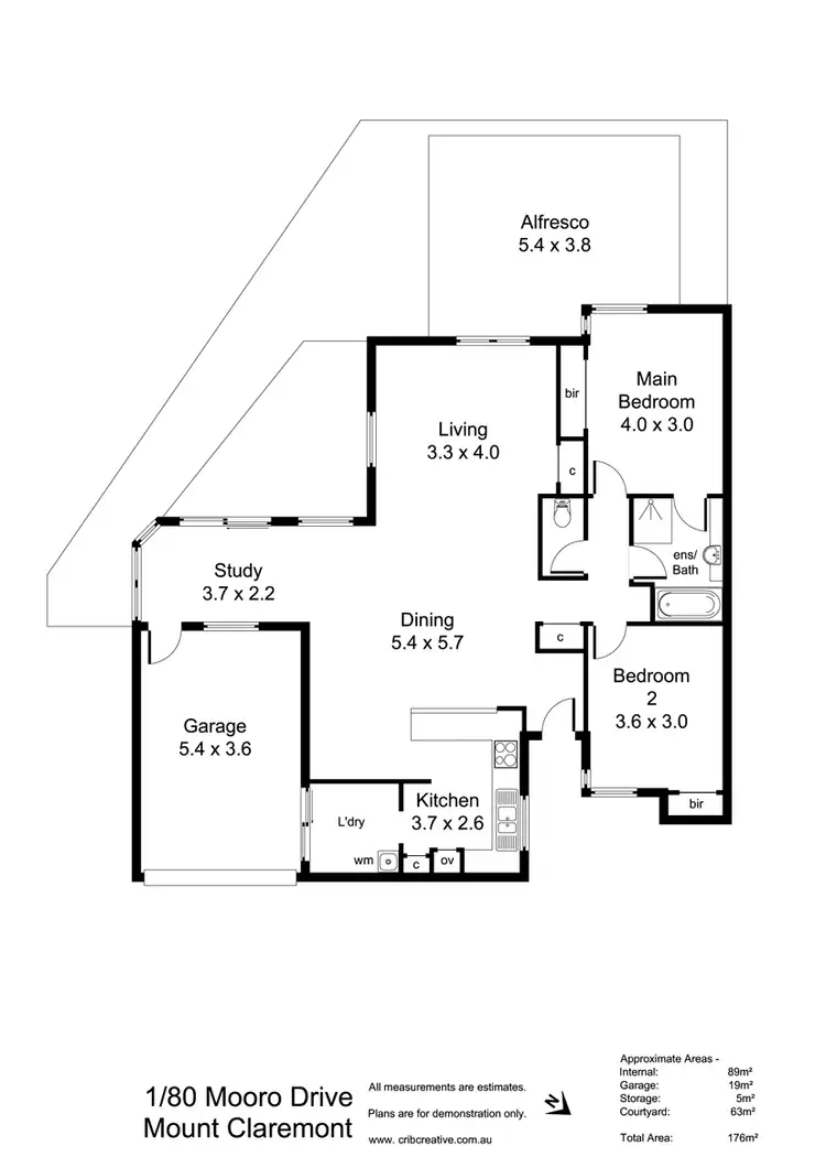 Floorplan of Homely apartment listing, 1/80 Mooro Drive, Mount Claremont WA 6010