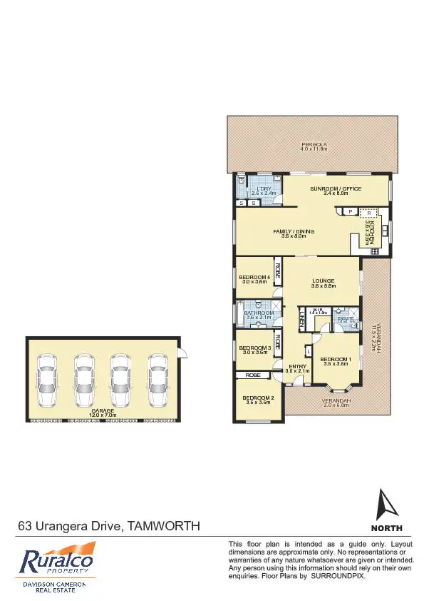 Floorplan of Homely house listing, 63 Urangera Drive, Tamworth NSW 2340