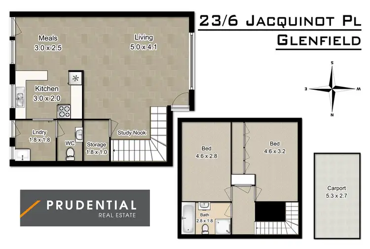 Floorplan of Homely townhouse listing, 23/6 Jacquinot Place, Glenfield NSW 2167