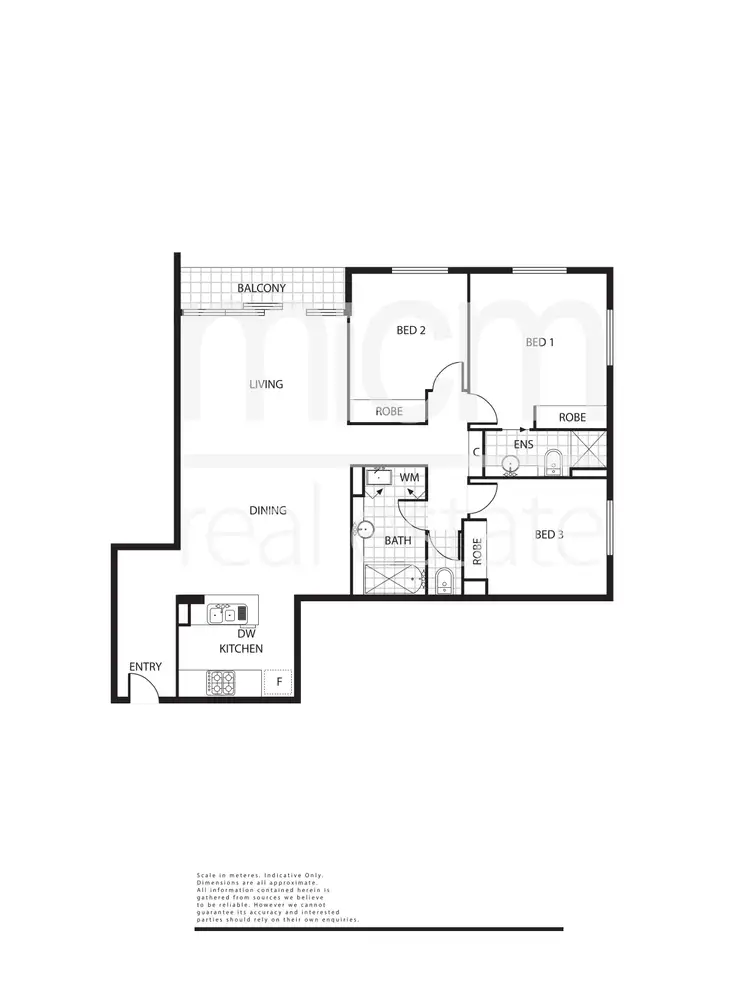 Floorplan of Homely apartment listing, 136/33 La Trobe Street, Melbourne VIC 3000