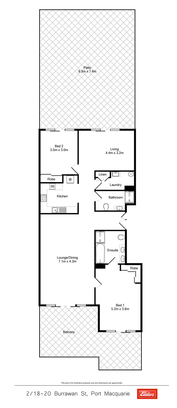 Floorplan of Homely unit listing, 2/18-20 Burrawan Street, Port Macquarie NSW 2444