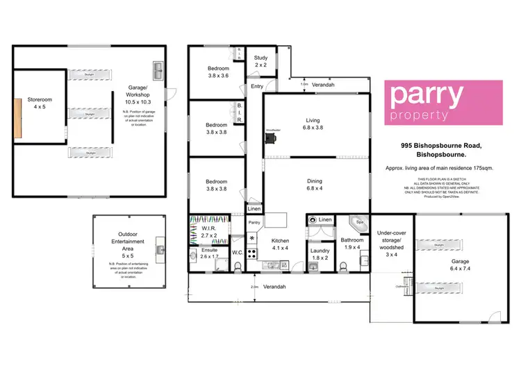 Floorplan of Homely rural property listing, 995 Bishopsbourne Road, Bishopsbourne TAS 7301