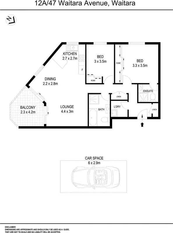 Floorplan of Homely apartment listing, 13/47 Waitara Avenue, Waitara NSW 2077