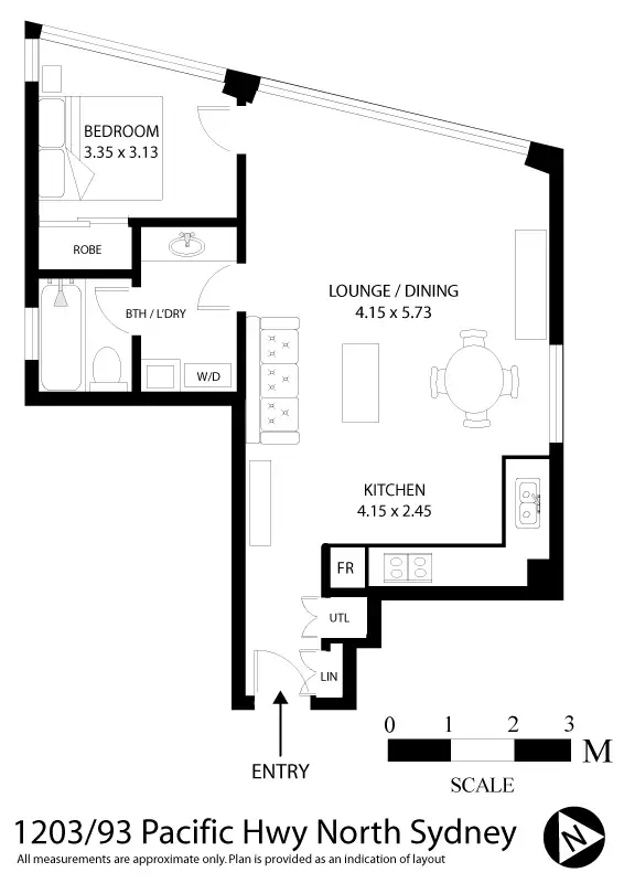 Floorplan of Homely apartment listing, 1203/93 Pacific Highway, North Sydney NSW 2060