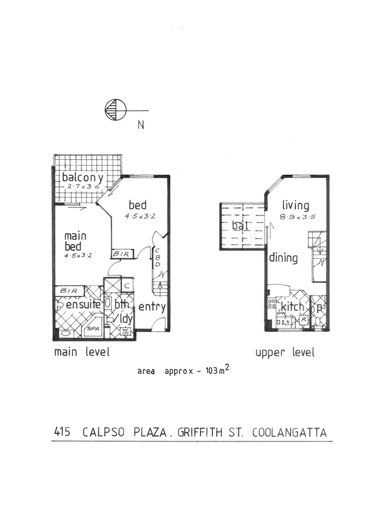 Floorplan of Homely apartment listing, 415/99 Griffith Street, Coolangatta QLD 4225