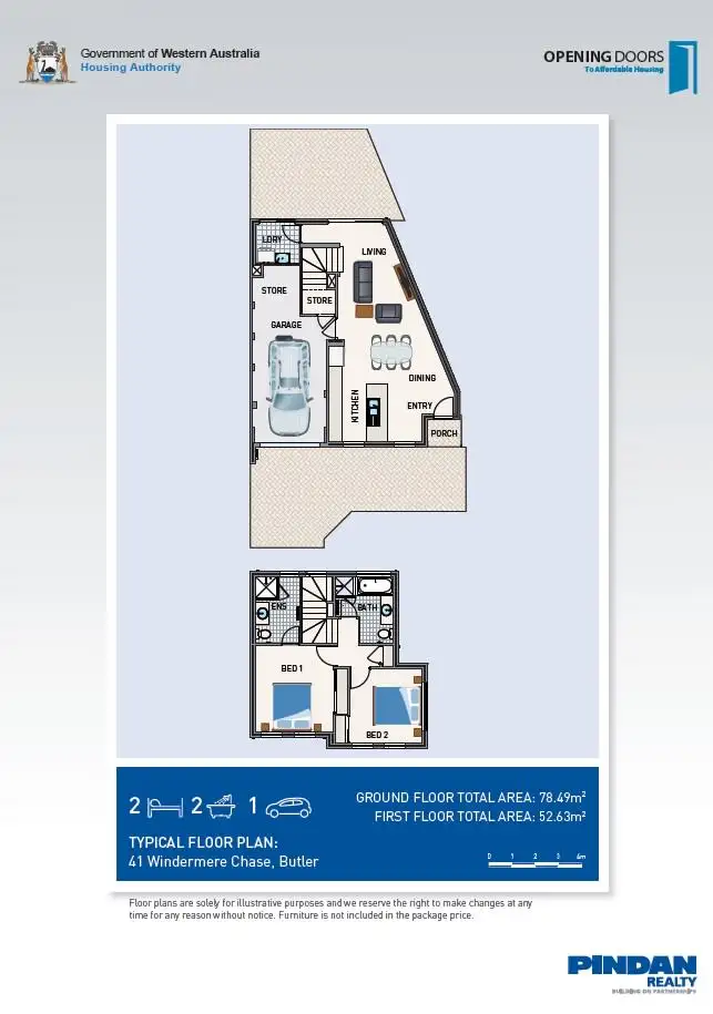 Floorplan of Homely house listing, 1/41 Windermere Chase, Butler WA 6036