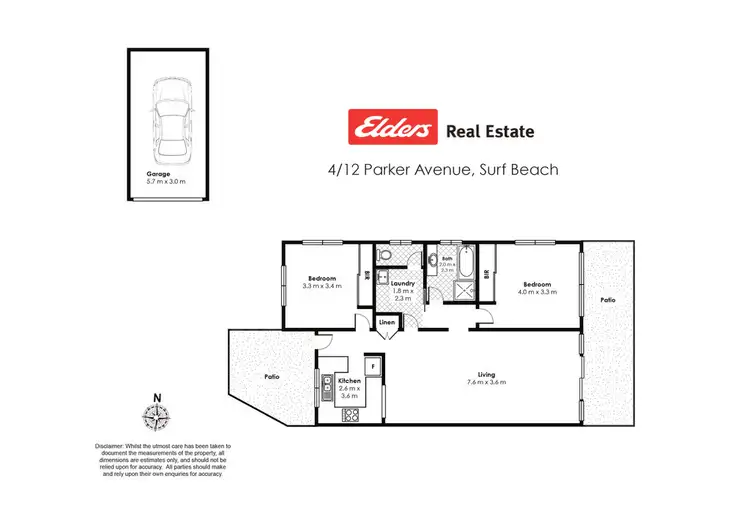Floorplan of Homely unit listing, 4/12 Parker Avenue, Surf Beach NSW 2536