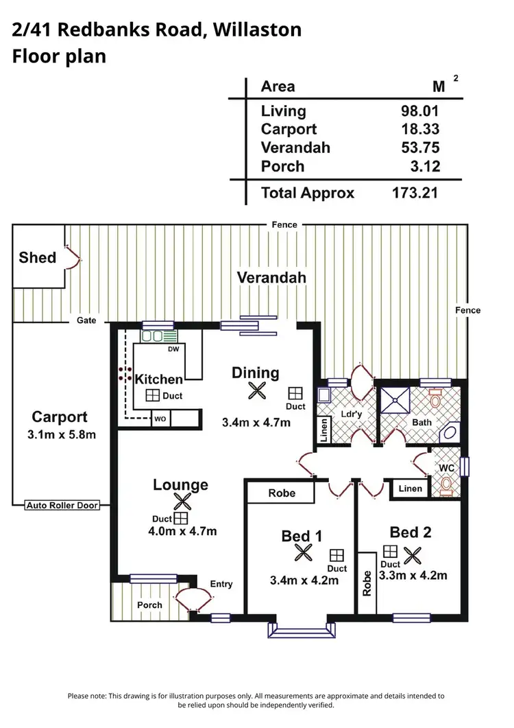 Floorplan of Homely unit listing, 2/41 Redbanks Road, Willaston SA 5118