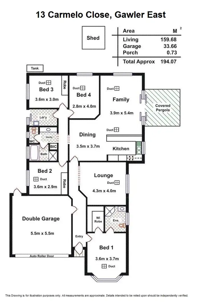 Floorplan of Homely house listing, 13 Carmelo Close, Gawler East SA 5118