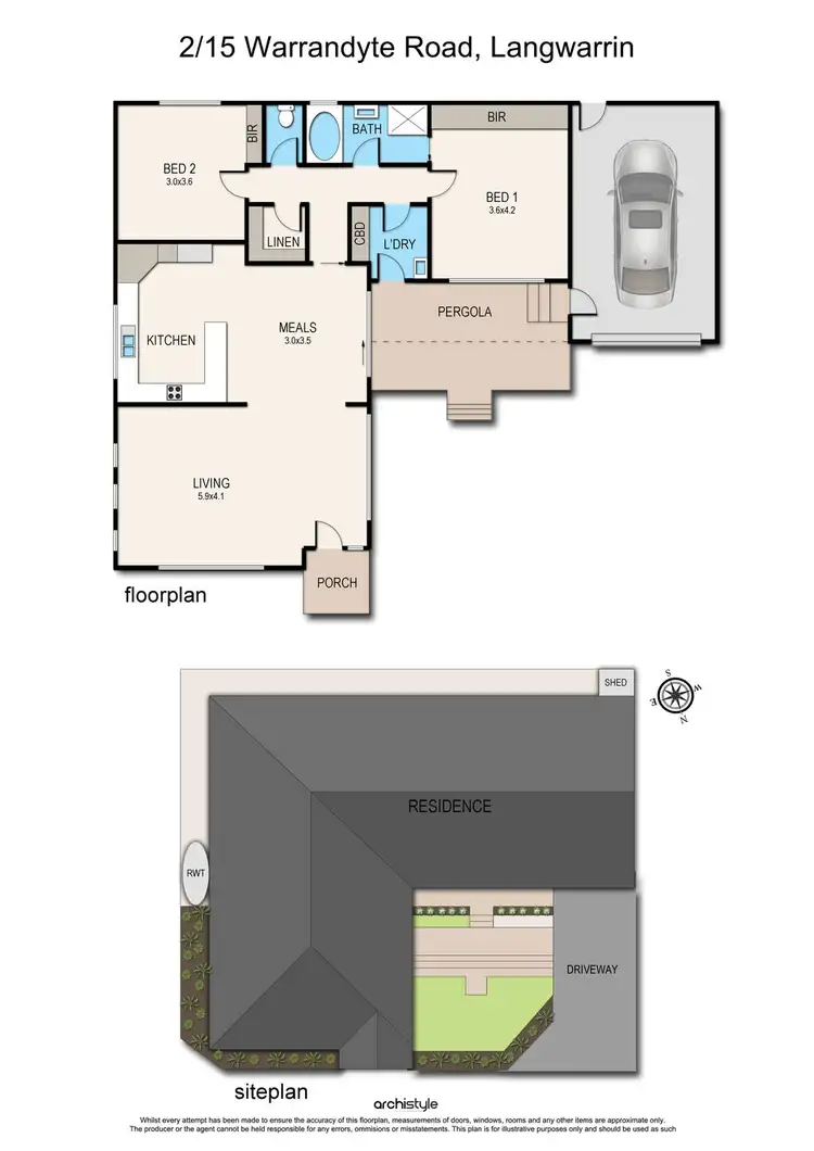 Floorplan of Homely unit listing, 2/15 Warrandyte Road, Langwarrin VIC 3910