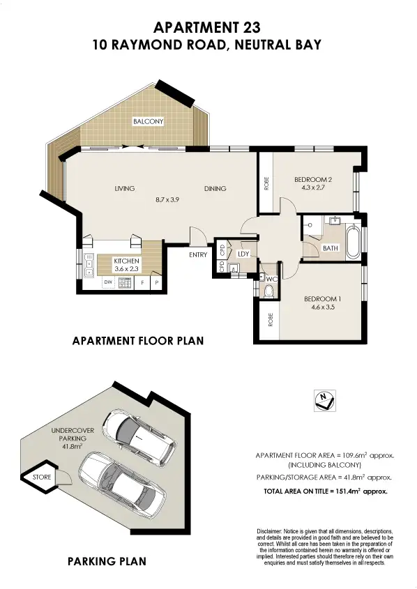 Floorplan of Homely apartment listing, 23/10 Raymond Road, Neutral Bay NSW 2089