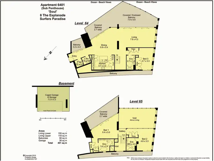 Floorplan of Homely apartment listing, 6401 "Peppers Soul" 4 The Esplanade, Surfers Paradise QLD 4217