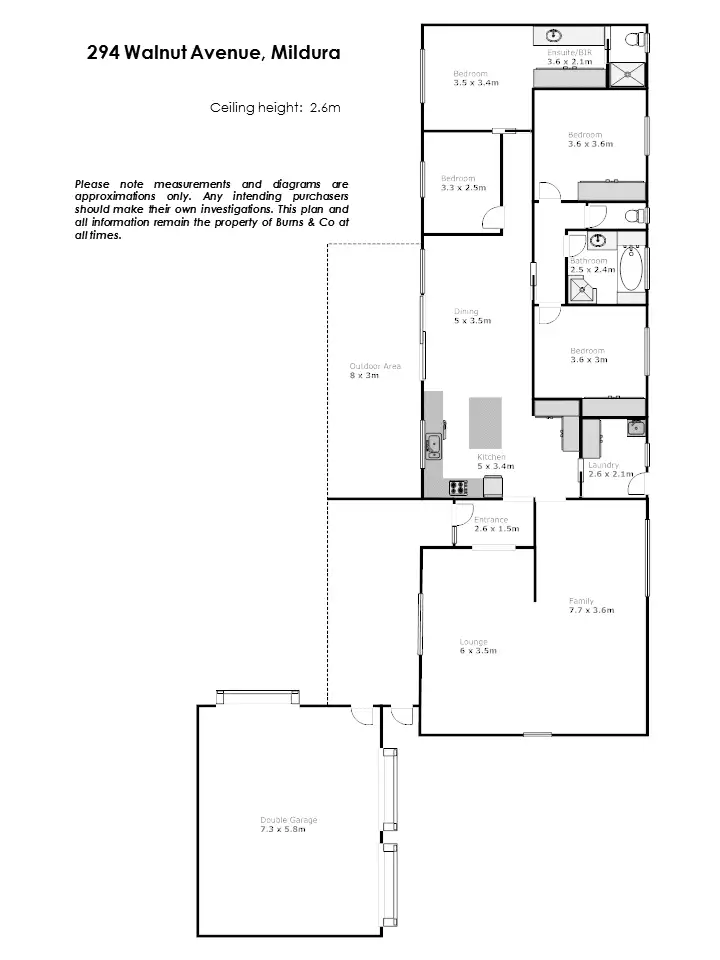 Floorplan of Homely house listing, 294 Walnut Avenue, Mildura VIC 3500