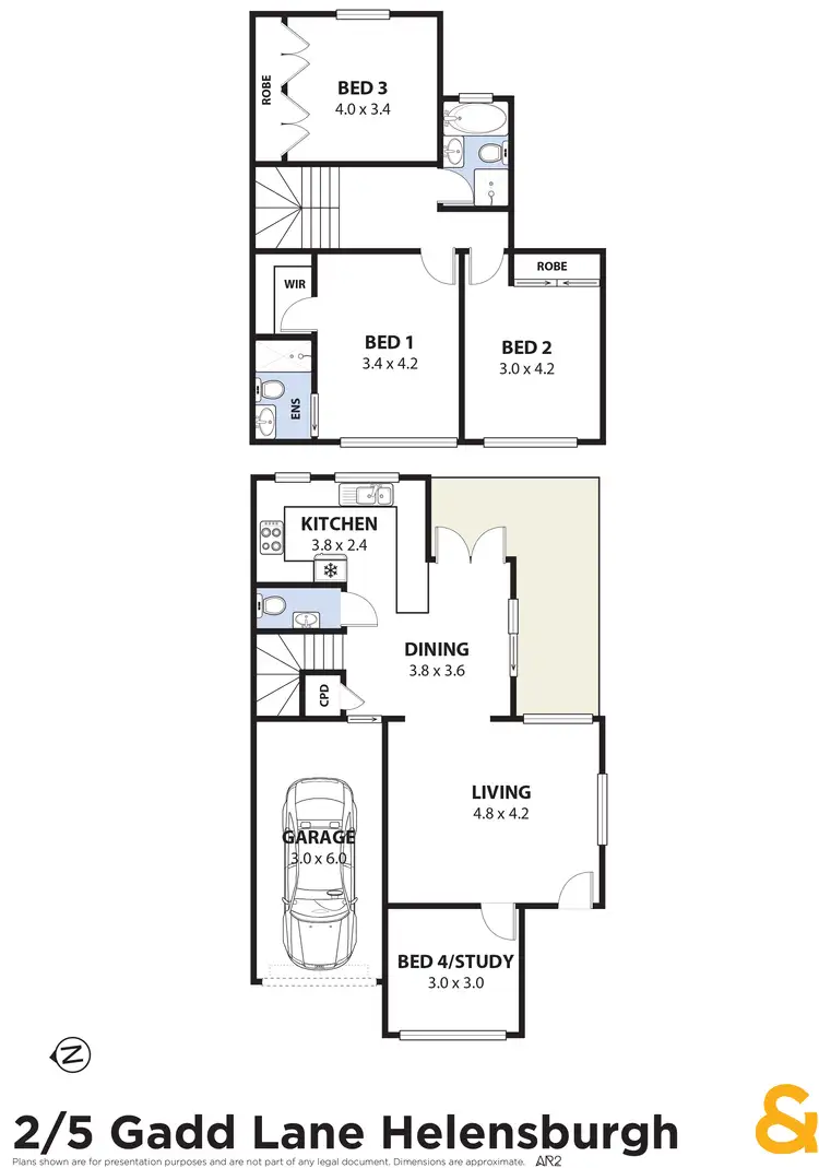 Floorplan of Homely semi-detached listing, 2/5 Gadd Lane, Helensburgh NSW 2508