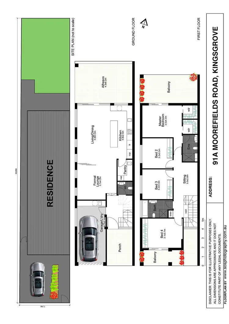 Floorplan of Homely semi-detached listing, 91A Moorefields Road, Kingsgrove NSW 2208